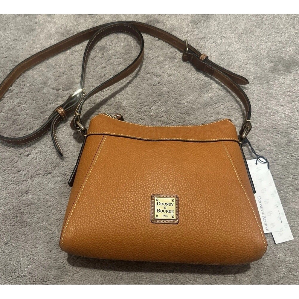 Dooney & Bourke Small Cassidy Crossbody Pebbled Leather Brown Chic Minimalist